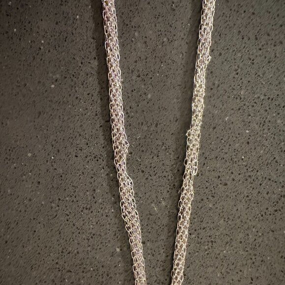 Authentic Tiffany Elsa Peretti Open Heart Pendant on mesh chain, silver - Picture 6 of 9